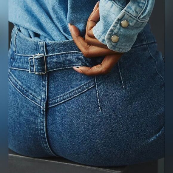 Anthropologie Maeve  Bombshell Slim Straight Jeans Style:OB1621587 Medium Wash - Picture 5 of 16